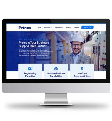 prince industries website design